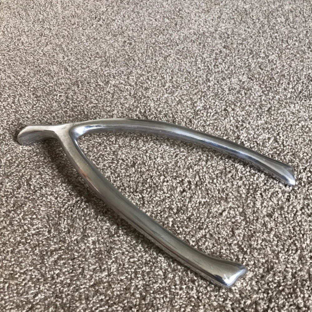 Silver metal wishbone